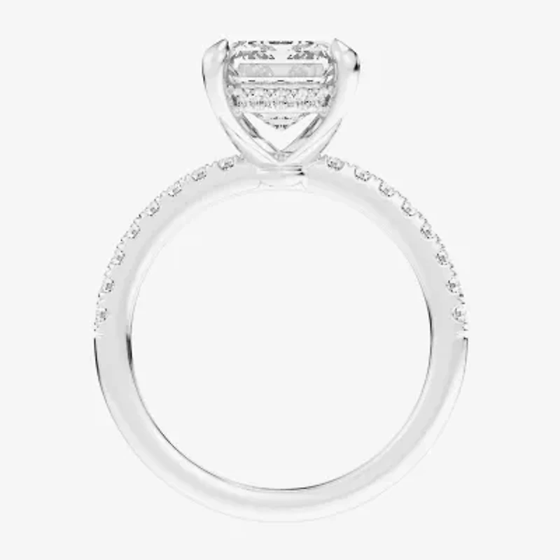 G-H / Si1-Si2 Womens 4 1/4 CT. T.W. Lab Grown White Diamond 14K Gold Side Stone Engagement Ring