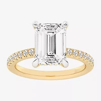 G-H / Si1-Si2 Womens 4 1/4 CT. T.W. Lab Grown White Diamond 14K Gold Side Stone Engagement Ring