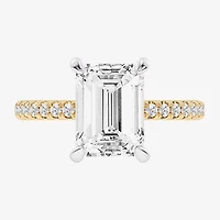 G-H / Si1-Si2 Womens 4 1/4 CT. T.W. Lab Grown White Diamond 14K Gold Side Stone Engagement Ring