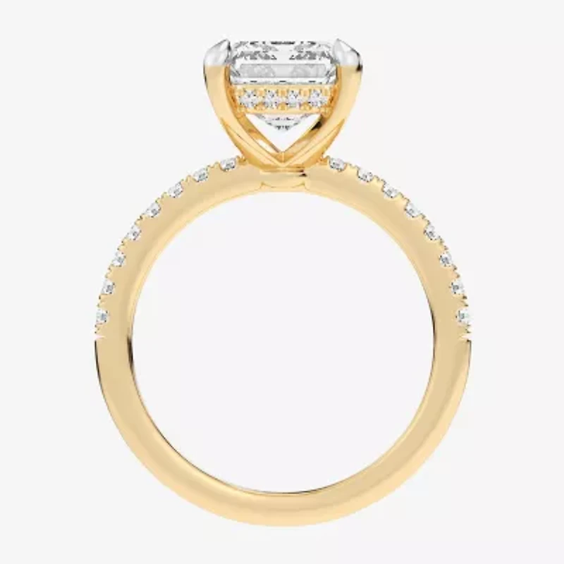 G-H / Si1-Si2 Womens 4 1/4 CT. T.W. Lab Grown White Diamond 14K Gold Side Stone Engagement Ring