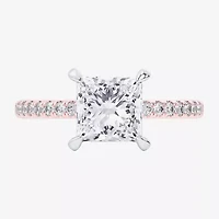 (G-H / Si1-Si2 Womens 4 1/4 CT. T.W. Lab Grown White Diamond 14K Rose Gold Side Stone Engagement Ring