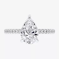 (G-H / Si1-Si2 Womens 4 1/4 CT. T.W. Lab Grown White Diamond 14K Gold Pear Side Stone Engagement Ring