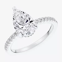 (G-H / Si1-Si2 Womens 4 1/4 CT. T.W. Lab Grown White Diamond 14K Gold Pear Side Stone Engagement Ring
