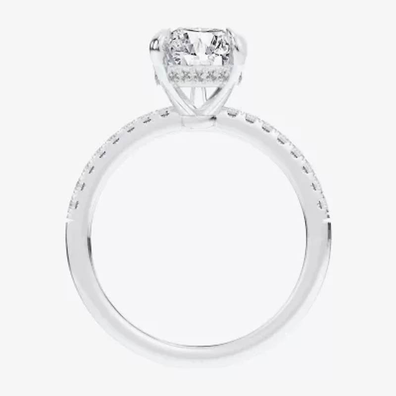 (G-H / Si1-Si2 Womens 4 1/4 CT. T.W. Lab Grown White Diamond 14K Gold Pear Side Stone Engagement Ring