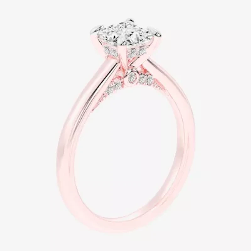 G-H / Si1-Si2) Womens 1 1/ CT. T.W. Lab Grown White Diamond 14K Rose Gold Solitaire Engagement Ring