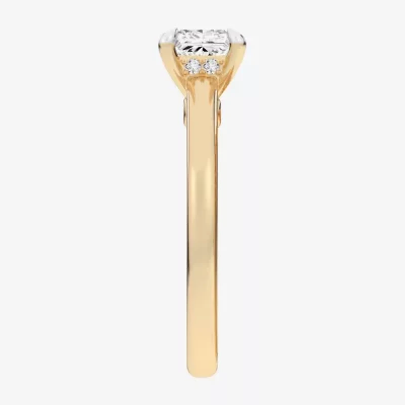 G-H / Si1-Si2) Womens 1 1/ CT. T.W. Lab Grown White Diamond 14K Gold Solitaire Engagement Ring