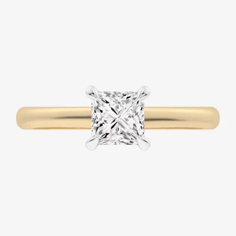 G-H / Si1-Si2) Womens 1 1/ CT. T.W. Lab Grown White Diamond 14K Gold Solitaire Engagement Ring