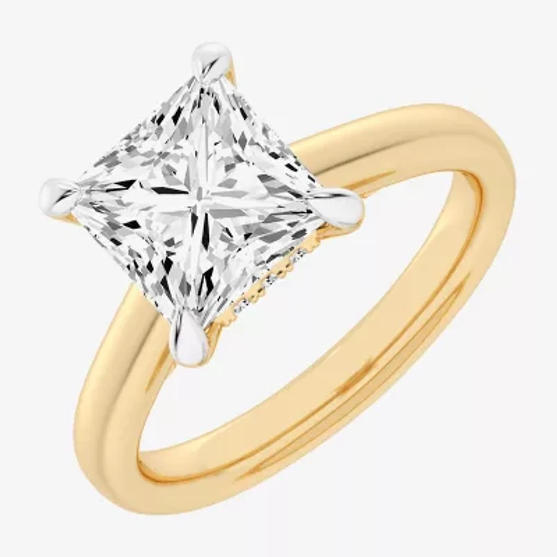 G-H / Si1-Si2) Womens 1/ CT. T.W. Lab Grown White Diamond 14K Gold Solitaire Engagement Ring
