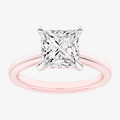 (G-H / Si1-Si2) Womens 2 1/5 CT. T.W. Lab Grown White Diamond 14K Rose Gold Solitaire Engagement Ring