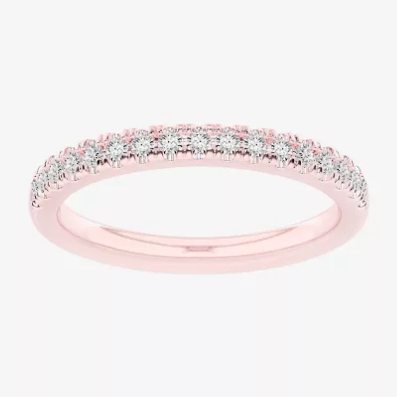 G-H / Si1-Si2) Womens 1/4 CT. T.W. Lab Grown White Diamond 14K Rose Gold Wedding Band