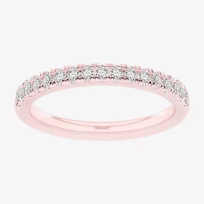 G-H / Si1-Si2) Womens 1/4 CT. T.W. Lab Grown White Diamond 14K Rose Gold Wedding Band