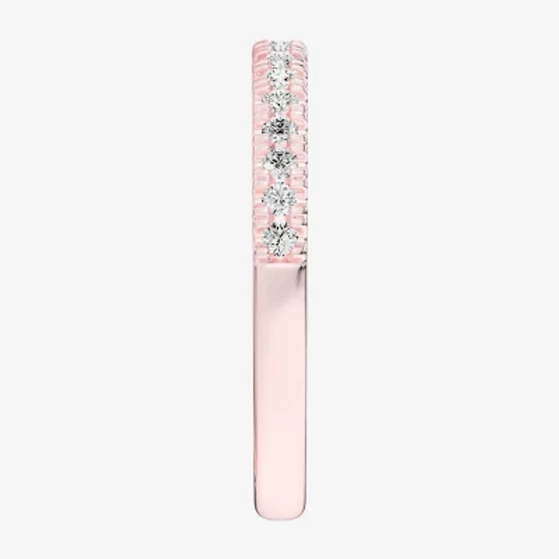 G-H / Si1-Si2) Womens 1/4 CT. T.W. Lab Grown White Diamond 14K Rose Gold Wedding Band