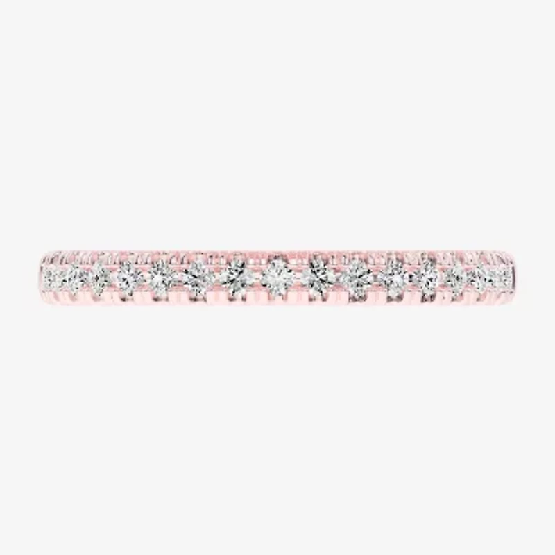 G-H / Si1-Si2) Womens 1/4 CT. T.W. Lab Grown White Diamond 14K Rose Gold Wedding Band