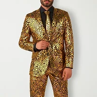 Opposuits Mens Golden Geo Star Suit & Tie Set