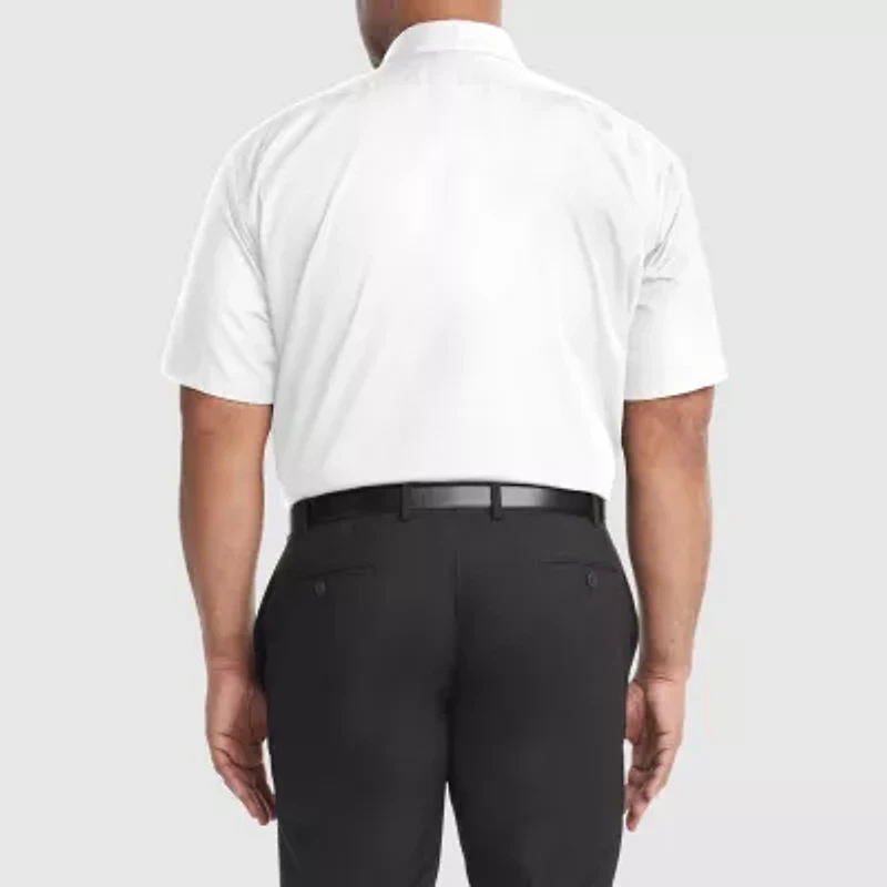 Van Heusen Big & Tall Mens Regular Fit Easy Care Short Sleeve Dress Shirt