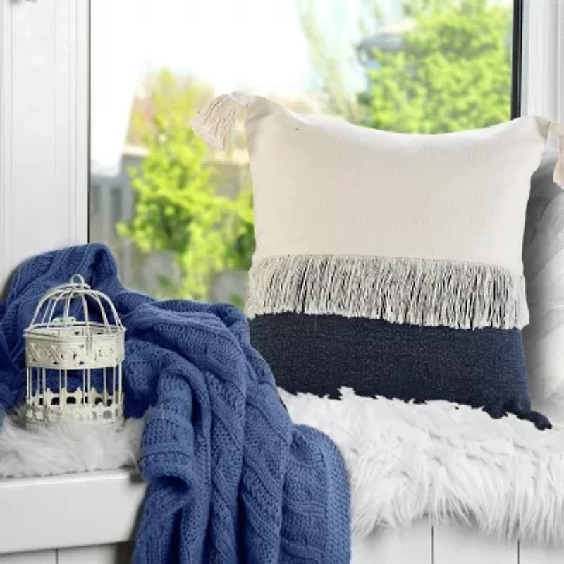 LR Home Danny Textured Square Throw Pillow