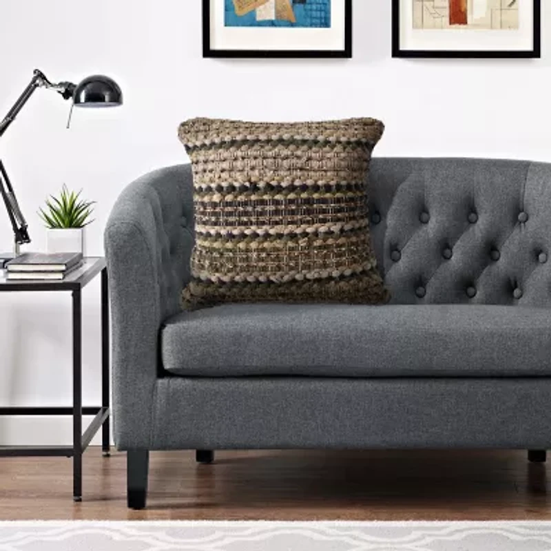 LR Home Flona Stripe Square Throw Pillow