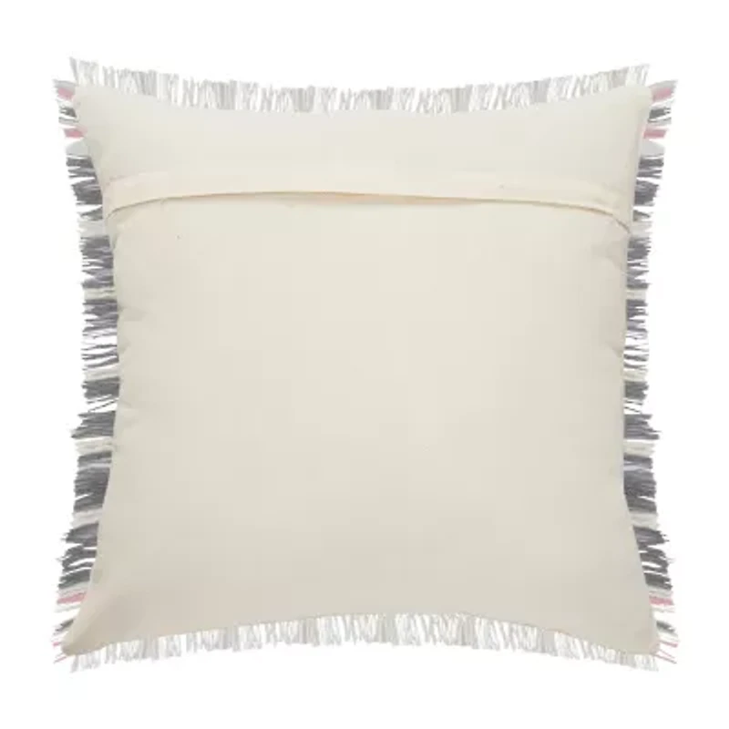 LR Home Rose Stripe Square Throw Pillow