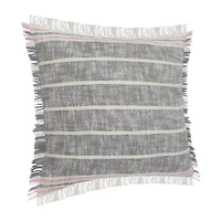 LR Home Rose Stripe Square Throw Pillow