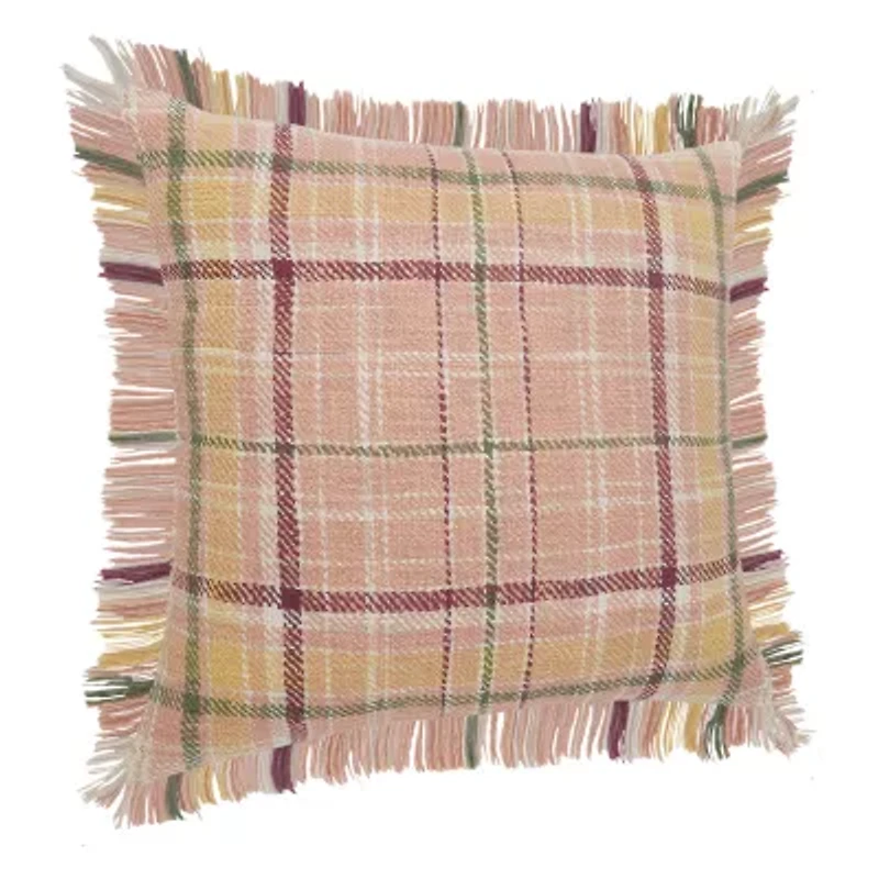 LR Home Astra Plaid Square Throw Pillow