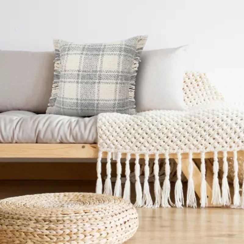 LR Home Lyon Plaid Square Throw Pillow