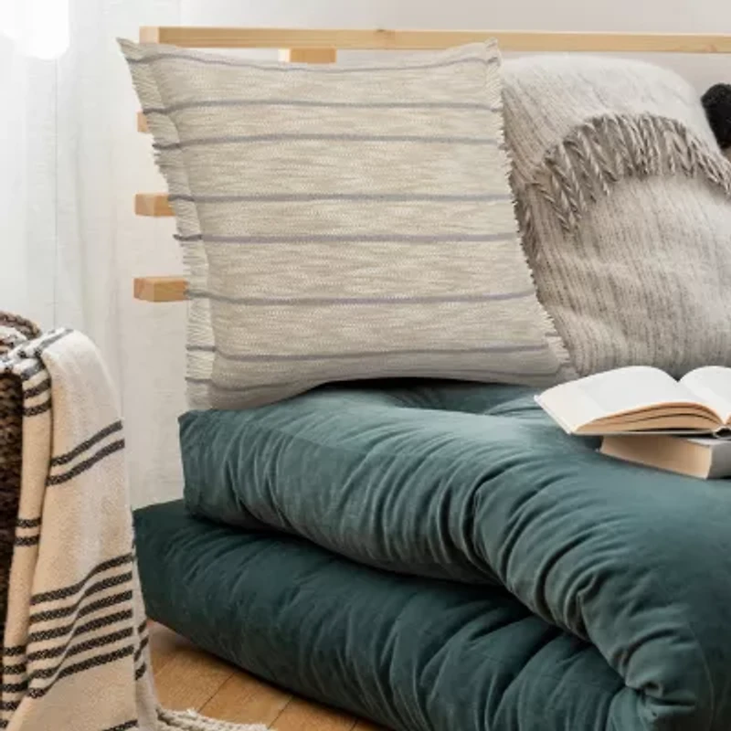 LR Home Jason Stripe Square Throw Pillow