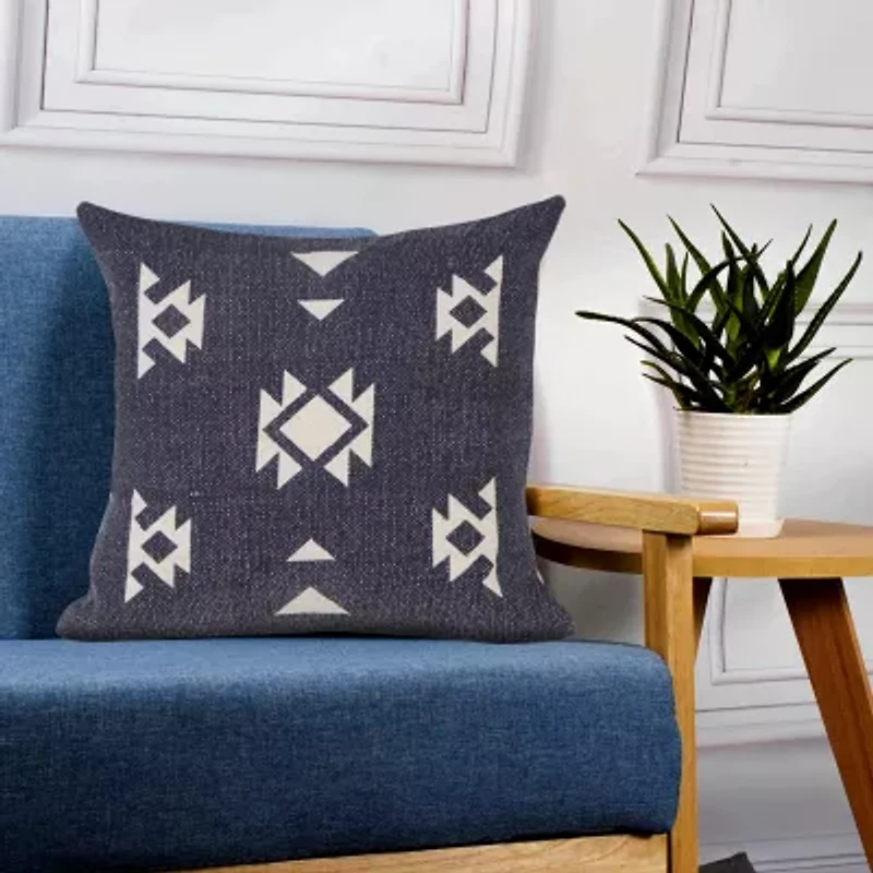 LR Home Ram Geometric Square Throw Pillow