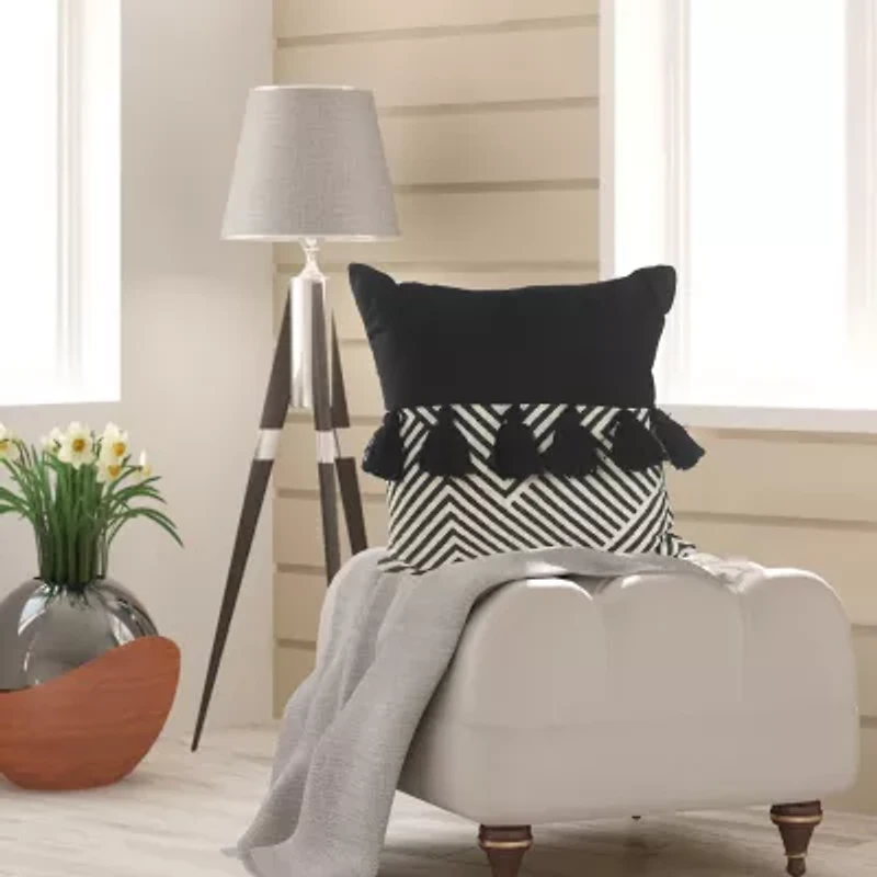 LR Home Misty Chevron Square Throw Pillow