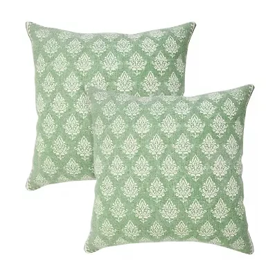 LR Home Ara Border Set Square Throw Pillow