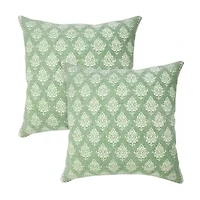 LR Home Ara Border Set Square Throw Pillow