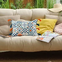 LR Home Ren Ros Floral Square Throw Pillow