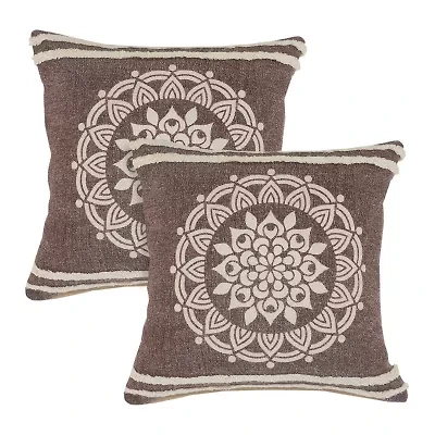 LR Home Sunny Abst Set 2-pc. Square Throw Pillow