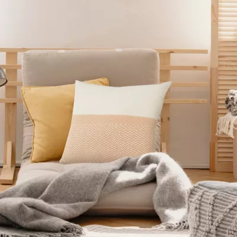 LR Home Zinna Chevron Square Throw Pillow