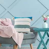 LR Home Riv Stripe Set Square Throw Pillow