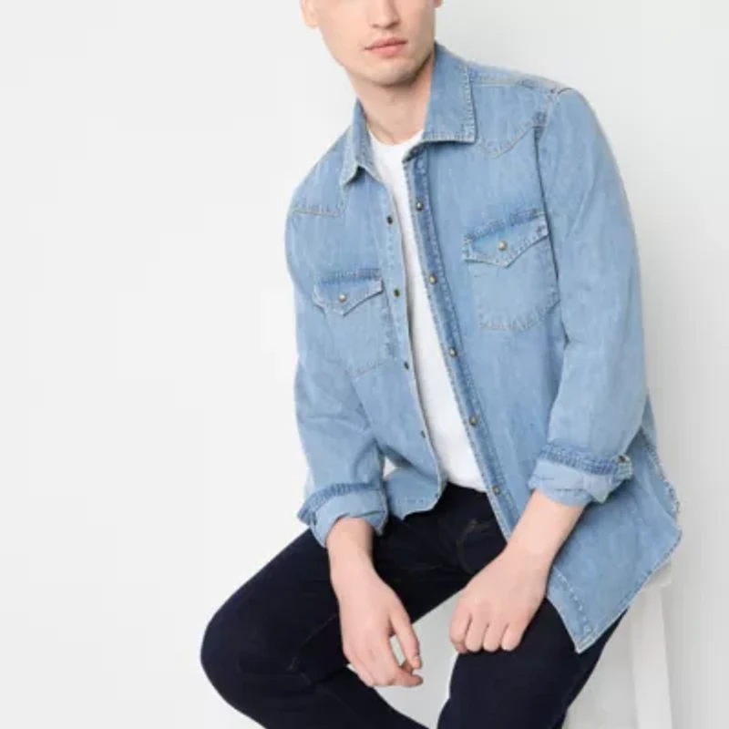 Frye and Co. Mens Long Sleeve Regular Fit Button-Down Shirt