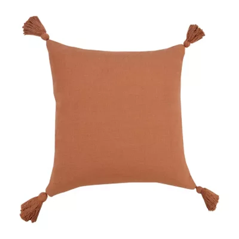 LR Home Sadie Solid Square Throw Pillow