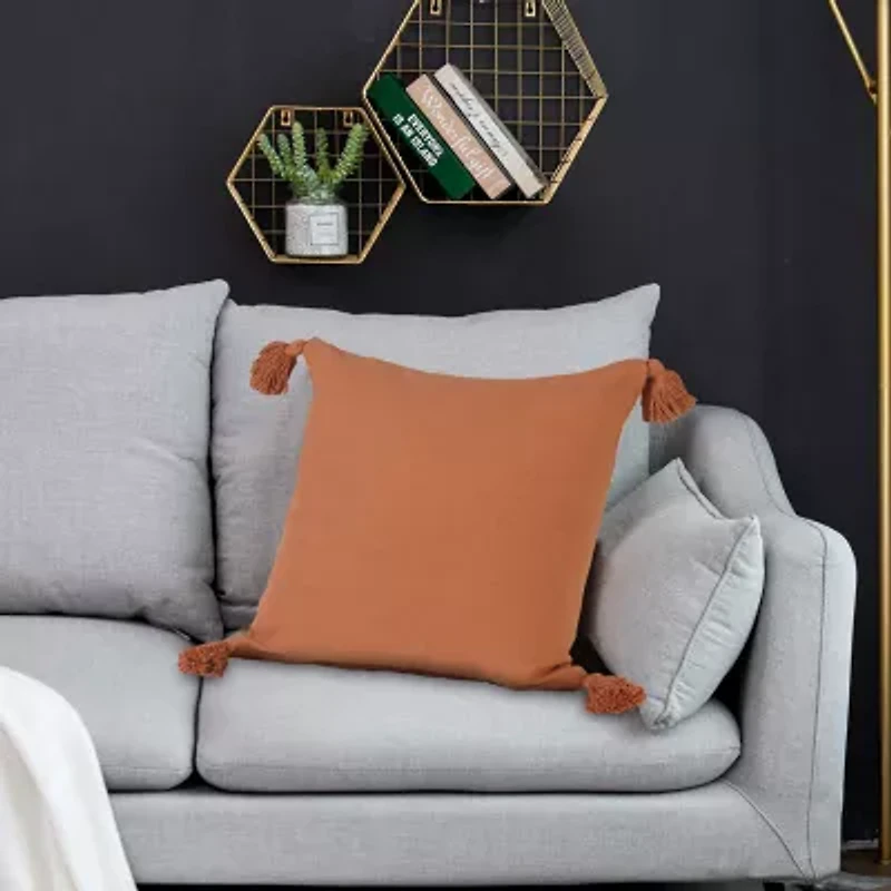 LR Home Sadie Solid Square Throw Pillow