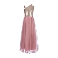 Speechless Big Kid Girls Sleeveless One Shoulder Sleeve Maxi Dress