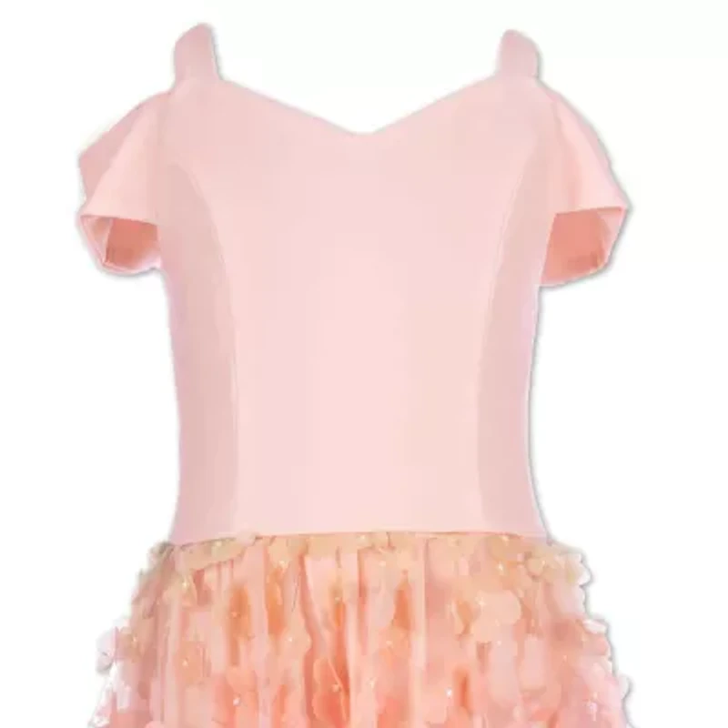 Speechless Big Kid Girls Short Sleeve Cold Shoulder Fit + Flare Dress