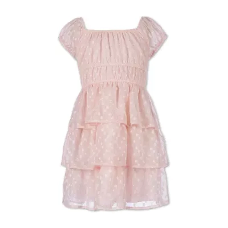 Speechless Little Girls Short Sleeve Cap Skater Dress