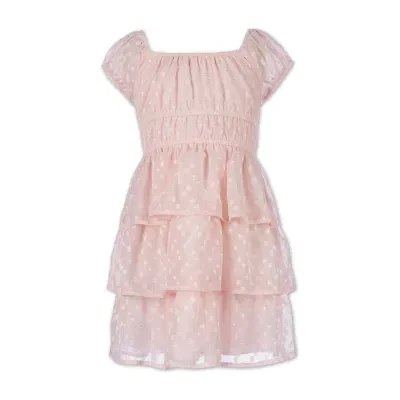 Speechless Little Girls Short Sleeve Cap Skater Dress