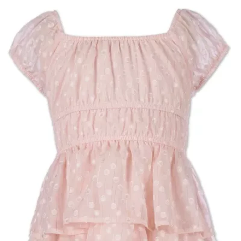 Speechless Little Girls Short Sleeve Cap Skater Dress