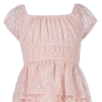 Speechless Little Girls Short Sleeve Cap Skater Dress