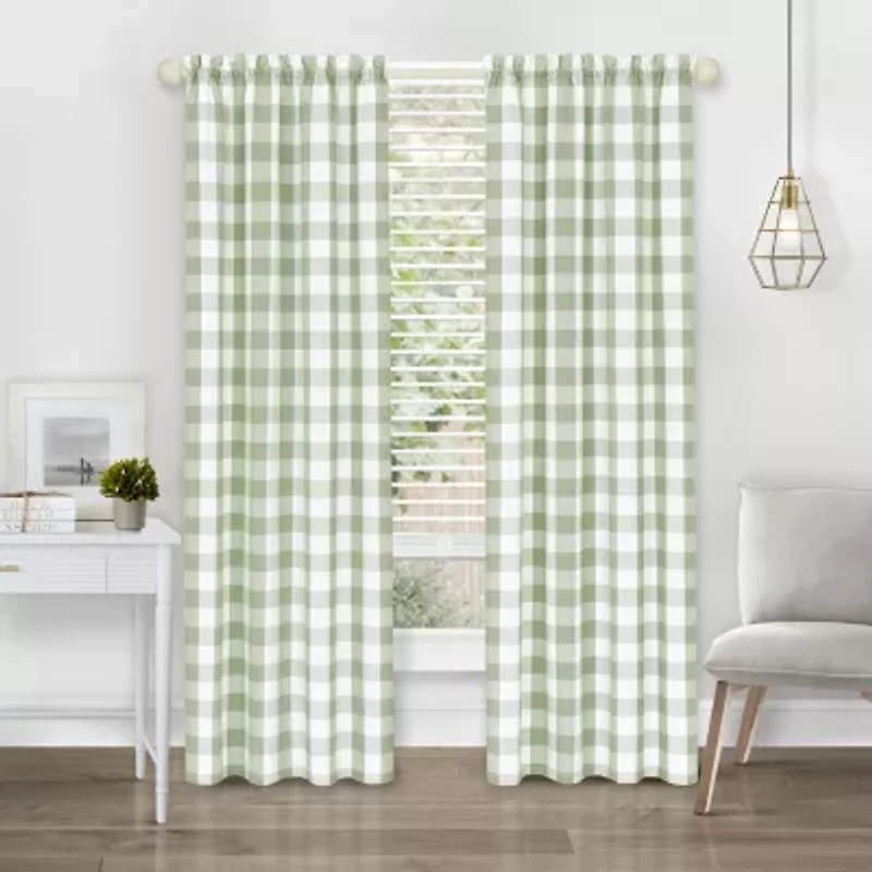 Achim Hunter Rod Pocket Light-Filtering Single Curtain Panel