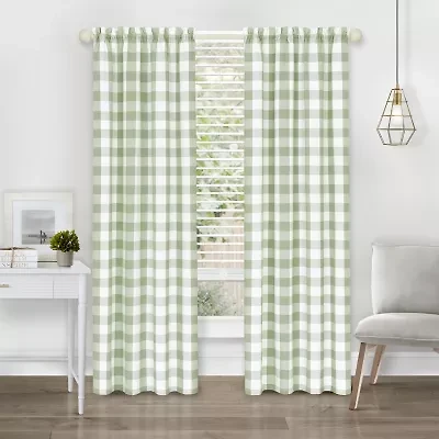 Achim Hunter Rod Pocket Light-Filtering Single Curtain Panel