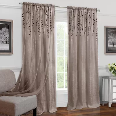 Achim Willow Rod Pocket Light-Filtering Single Curtain Panel