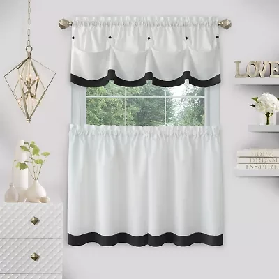 Achim Lana 3-pc. Rod Pocket Kitchen Curtains & Drapes Window Set