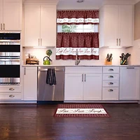 Achim Live; Love; Laugh 3-pc. Rod Pocket Kitchen Curtains & Drapes Window Set