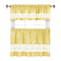 Achim Live; Love; Laugh 3-pc. Rod Pocket Kitchen Curtains & Drapes Window Set