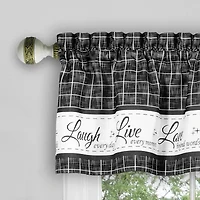 Achim Live; Love; Laugh 3-pc. Rod Pocket Kitchen Curtains & Drapes Window Set